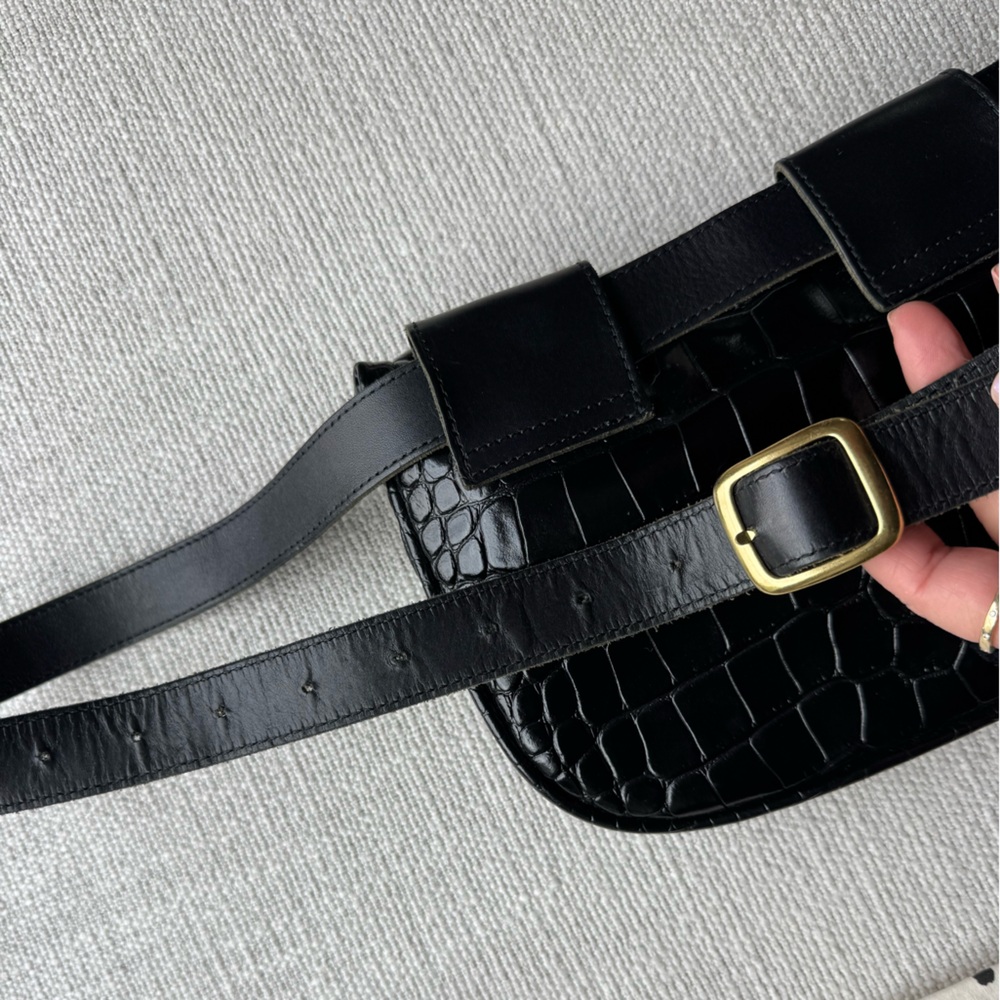 Clare V. Black Croco Fanny / Belt Bag - Picture 3 of 5